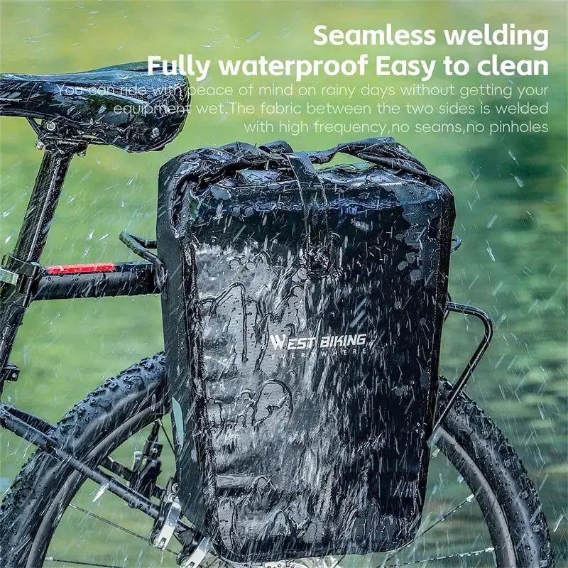 25L Waterproof Cycling Pannier Bag West Biking Backpack