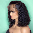 Short Bob Deep Curly Lace Front Human Hair Wig HD Transparent