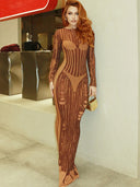 NIBBER Striped Evening Dress