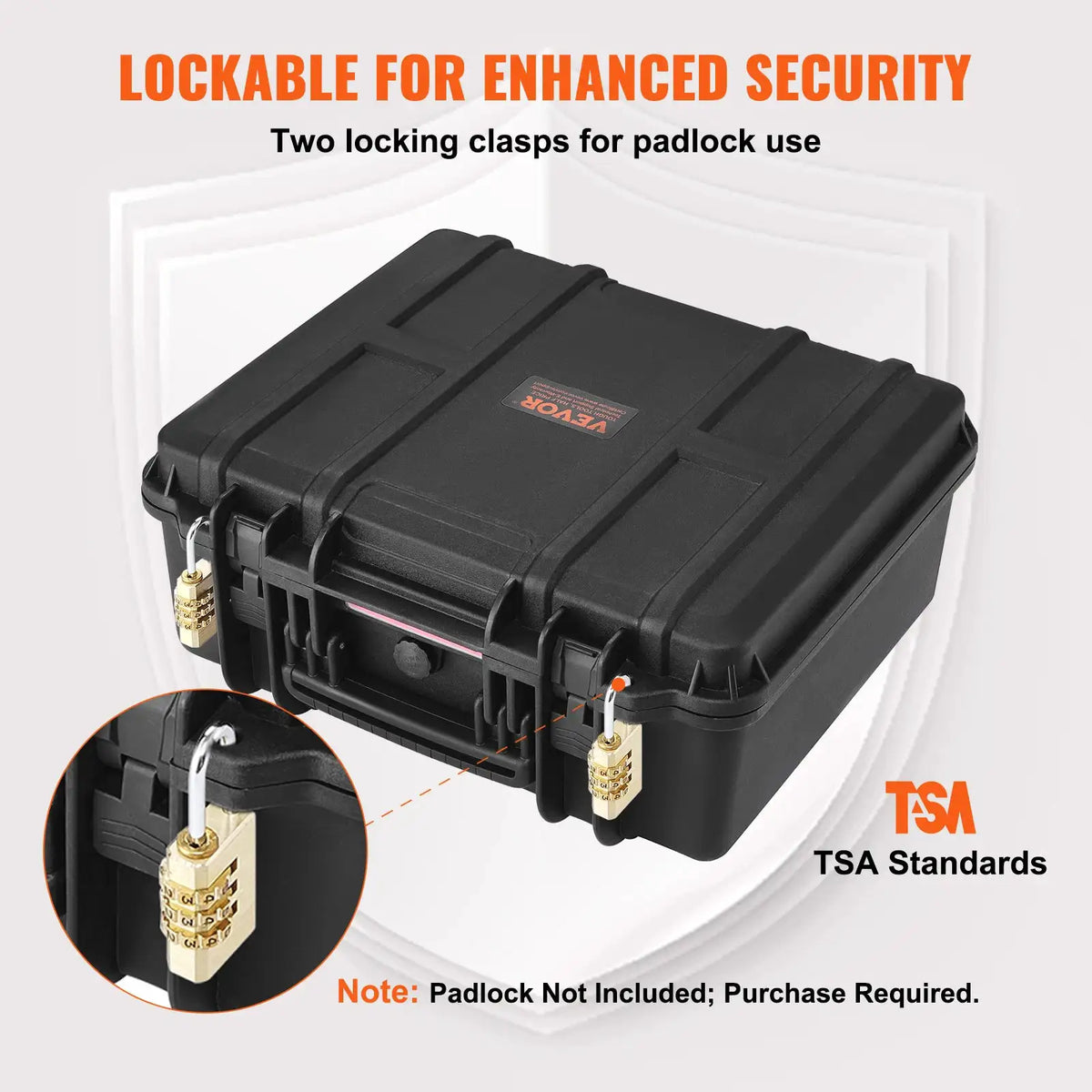 SucceBuy Hard Pistol Cases w/ Pre-cut PU Foam Lining Waterproof Dustproof Hard Gun Case for 1/2/5/6 Pistol Lockable Pistol Case