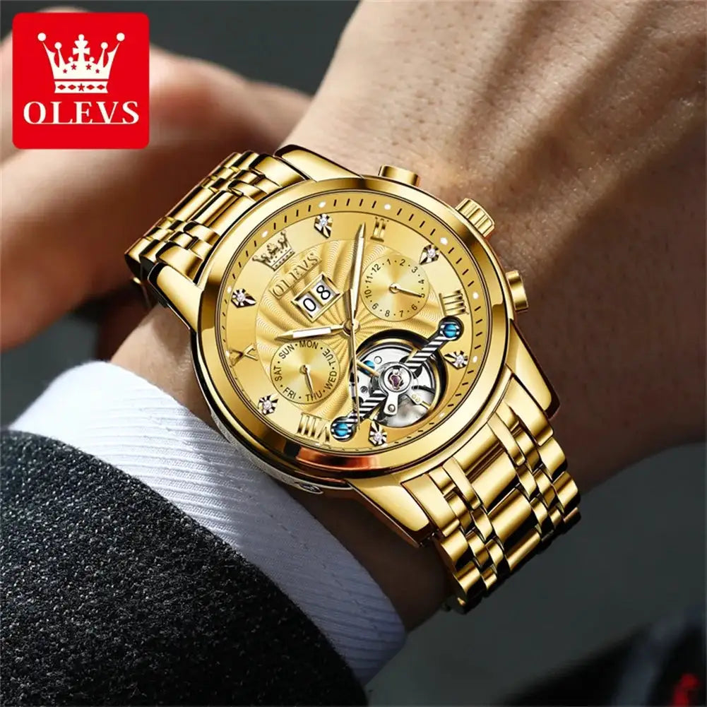 Olevs Men Tourbillon Mechanical Watch — product image 3