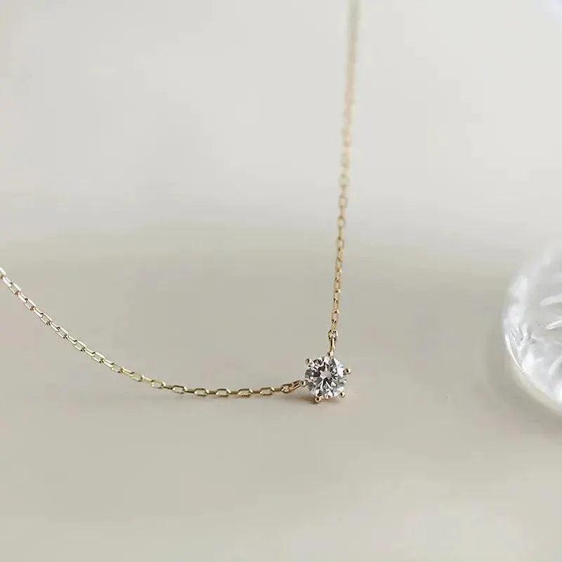 Zircon Pendant Necklace Elegant Bridal Jewelry For Women