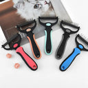 Professional Dual-Head Pet Deshedding Brush for Dogs Cats