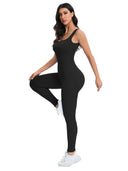 Shapewear Jumpsuits With Built In Bra Bodycon Ribbed Sleeveless Square Necklines