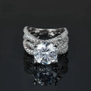 Moissanite Ring in Sterling Silver Stunning