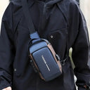 Men Sling Bag - Oxford Chest Pack Zip Phone Slot
