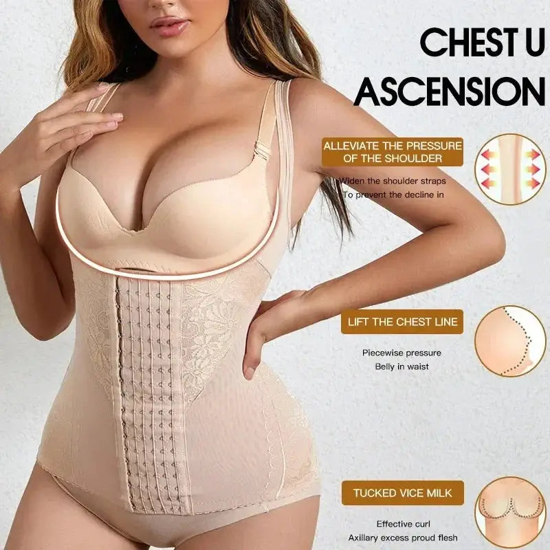 Women Waist Trainer Corset Bodysuit Push Up Slimming Belt