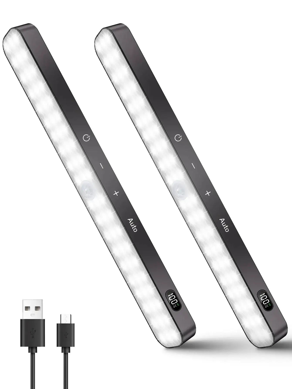 WILLED Cabinet Lights Rechargeable Battery Display 60 LED Motion Sensor Cabinet Light Dimmable Touch Control Night Lights