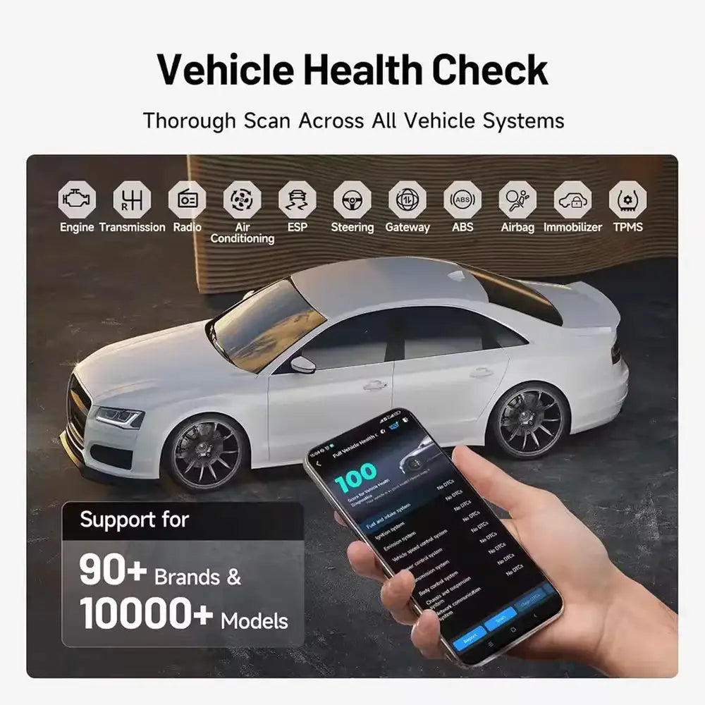 TOPDON Carpal OBD2 Scanner for Car All System Diagnostic Tool Vehicle Health Check Smog Check Battery Test IOS Android BT 5.0
