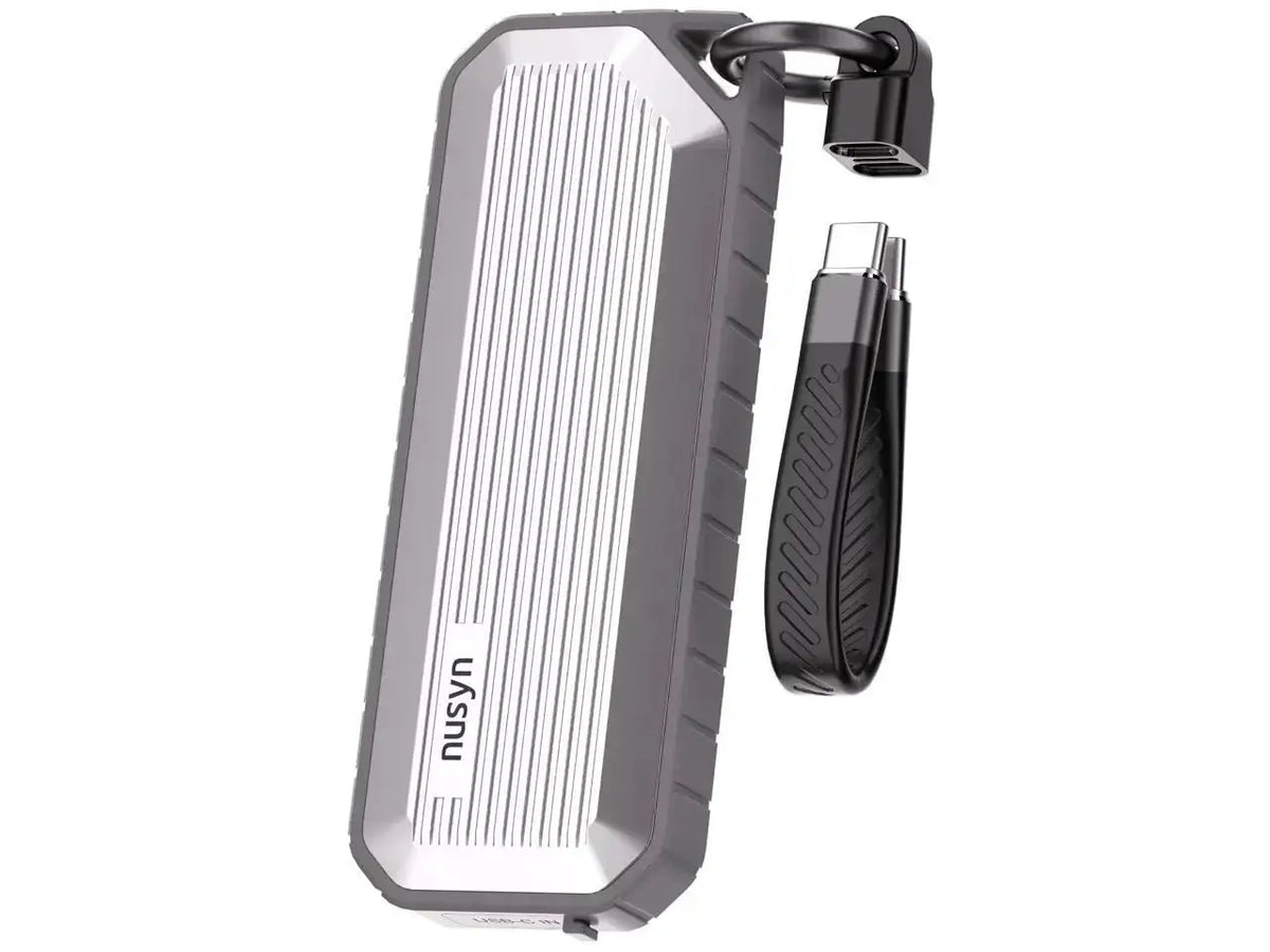 Nusyn NSE35 M.2 NVMe & SATA SSD Enclosure, USB-C 3.2 Gen2 10Gbps, IP65 Waterproof Dustproof Zinc Alloy Case, Supports M Key/B+M Key PCIe 3.0/NGFF 2230/2242/2260