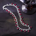 Elegant Sterling Silver Ruby Necklace