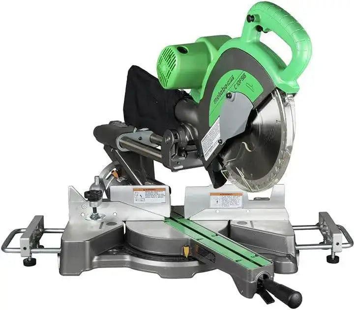 10 Inch Sliding Compound Miter Saw Double Bevel 12 Amp Motor - OurLum.com