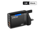 240W GaN Fast Charger - LED Light And 5 Ports