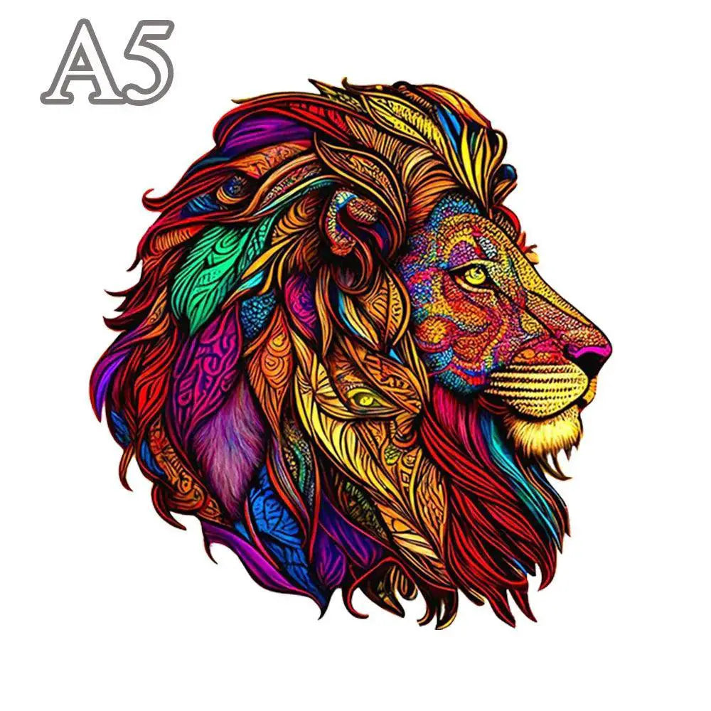 Wooden Lion Puzzle 3D Family Craft Gift Fun For All Ages