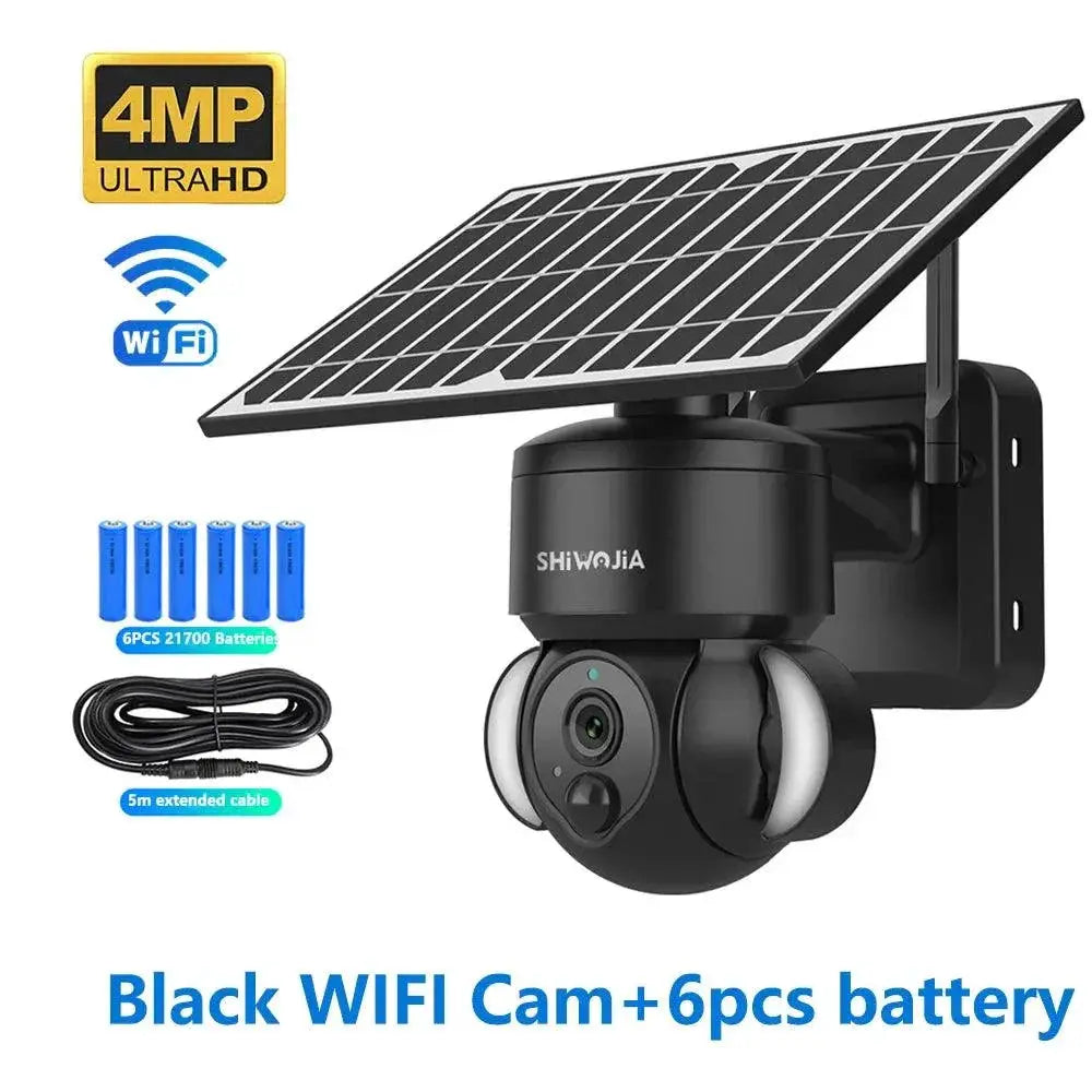 Outdoor Solar Security Camera for Home Edition AA — Black WIFI ADD 64GB