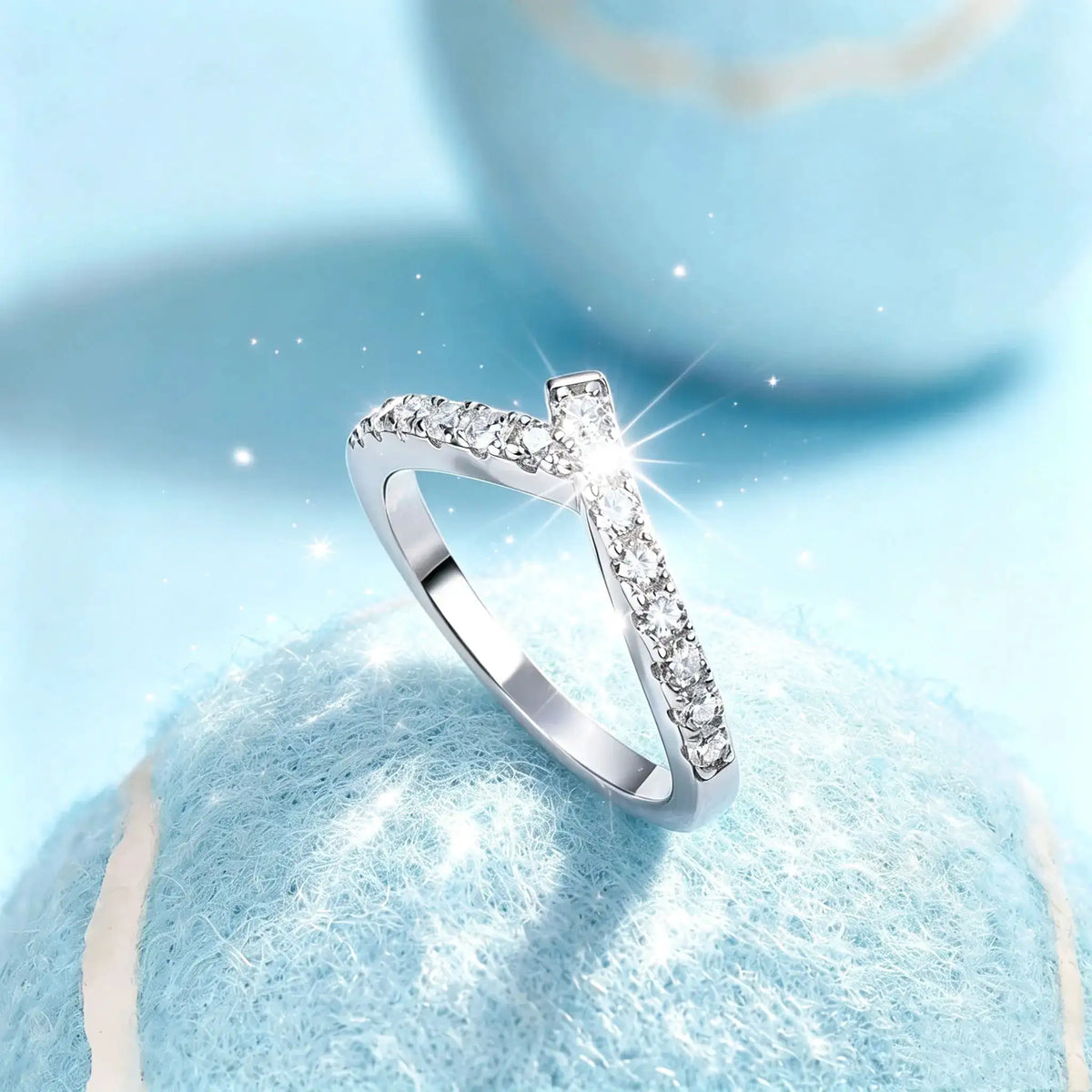 Timeless Minimalist Moissanite Ring On Gold Plated Silver — product image 1