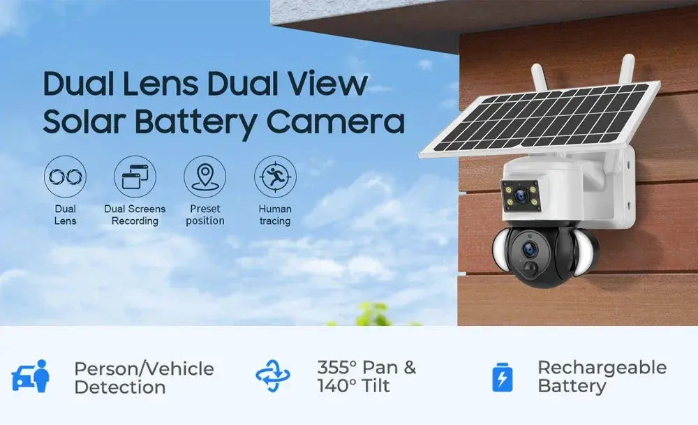 Shiwojia 6MP 4G Solar Security Camera Outdoor Surveillance