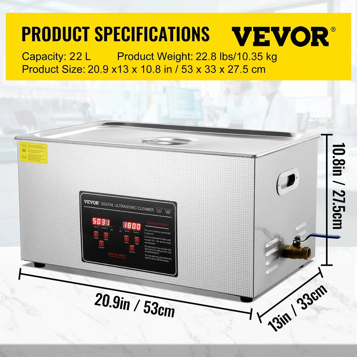 SucceBuy Ultrasonic Cleaner Stainless Steel Portable Cleaning Washing — product view 12