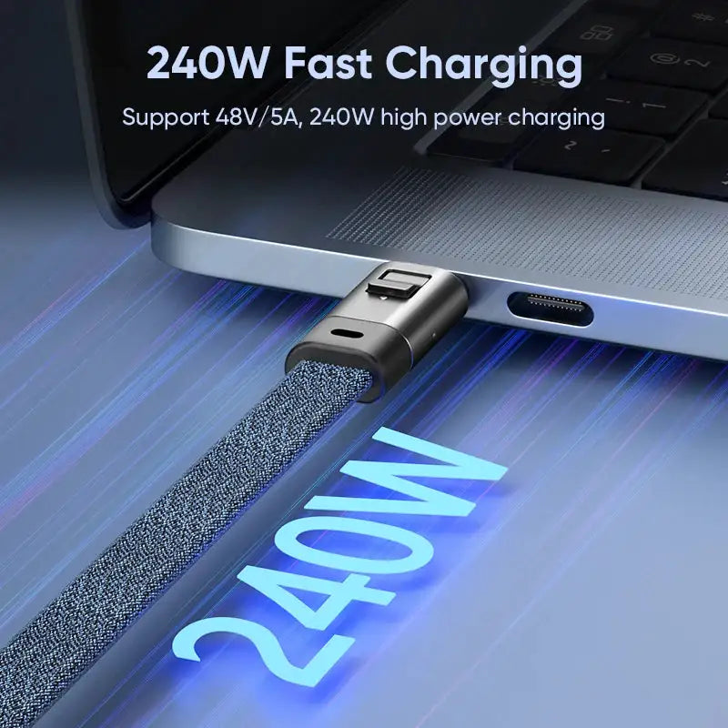 USB C 240W Braided Cable - Keychain Cord — product view 3