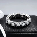 Round Square Moissanite Ring in Sterling Silver