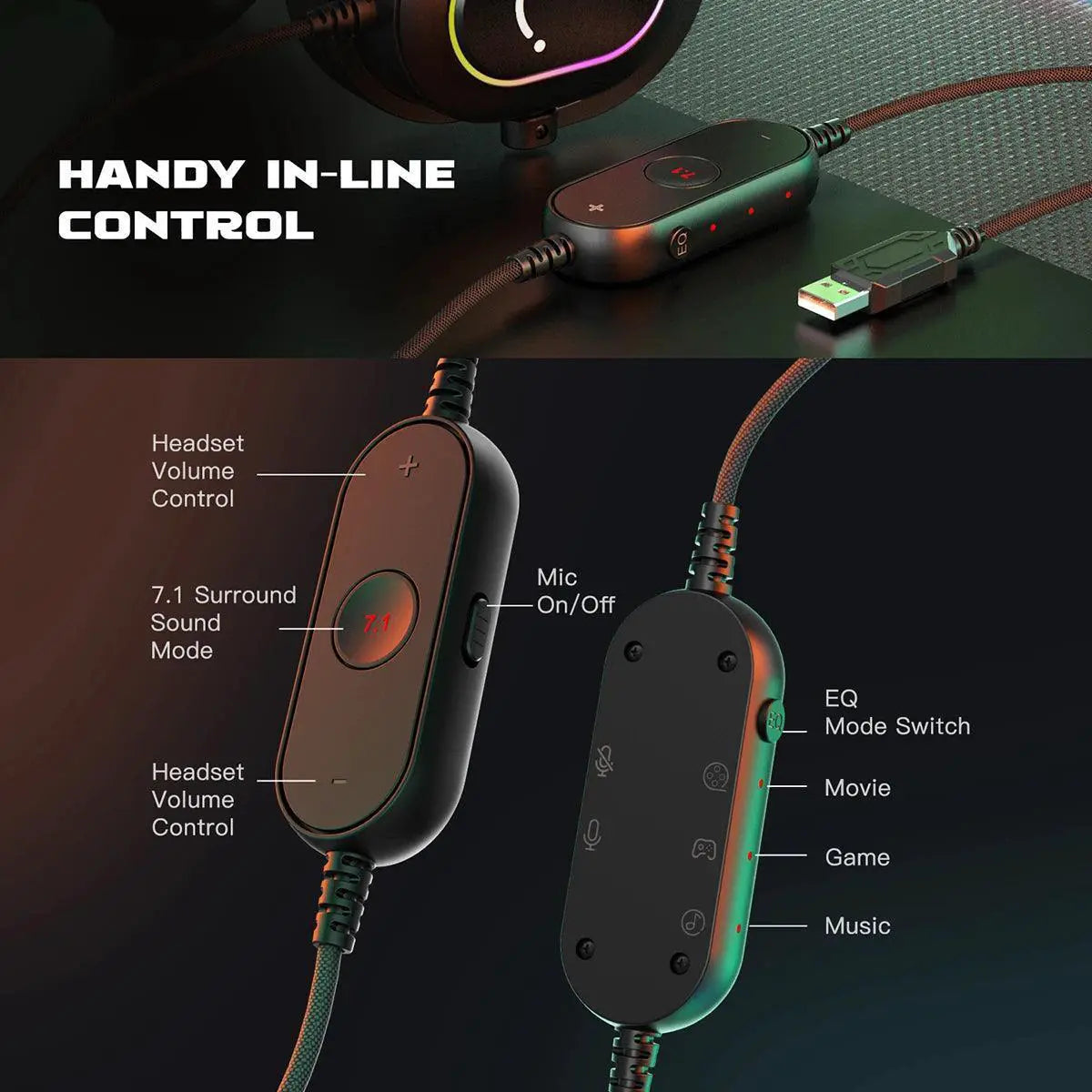 RGB Gaming Headset Immersive Sound And Stylish Lighting