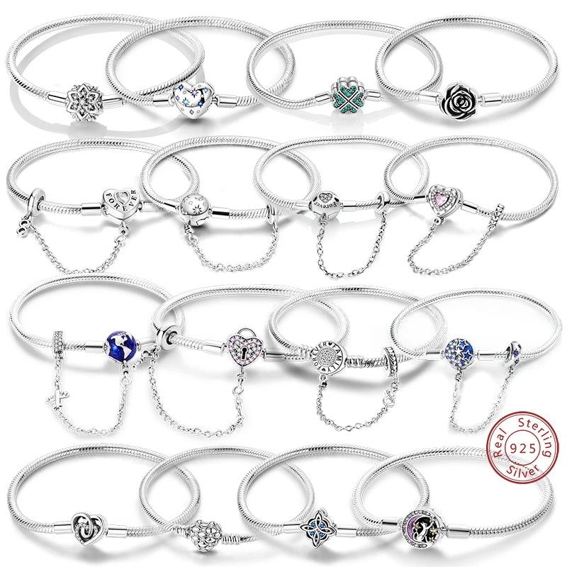 Bracelet Sterling Silver Snowflake Heart