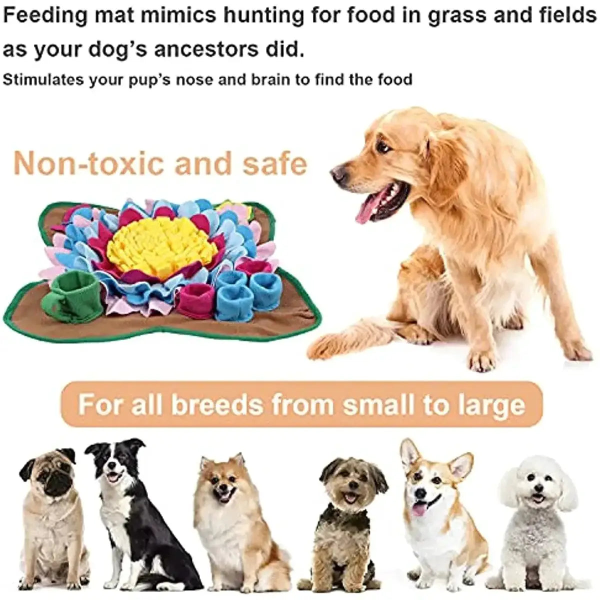 Interactive Pet Snuffle Mat For Slow Feeding Stress Relief