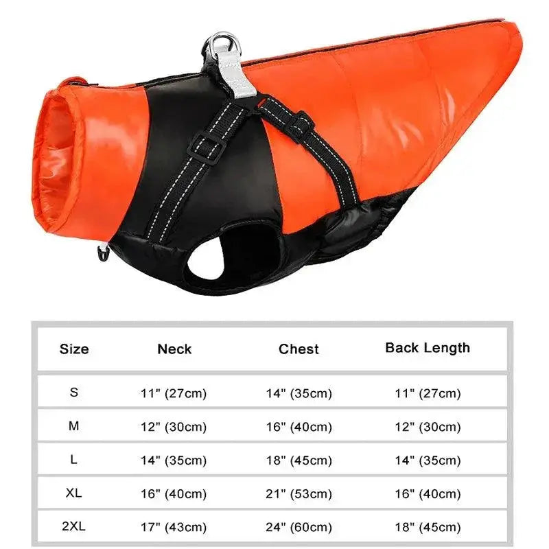 Waterproof Reflective Dog Vest with Harness Winter Jacket