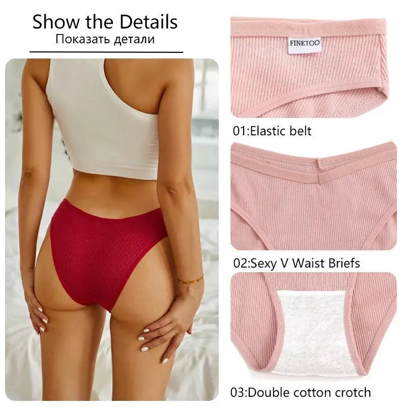 Lum Cotton Panties V Waist Plus Size Briefs Lingerie