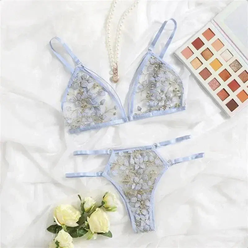 Lace Bralette Set Elegant Backless Wireless Support Lingerie