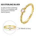 Ring Sterling Silver Sparkling Gold