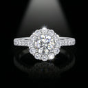 Flower Moissanite Ring in Sterling Silver