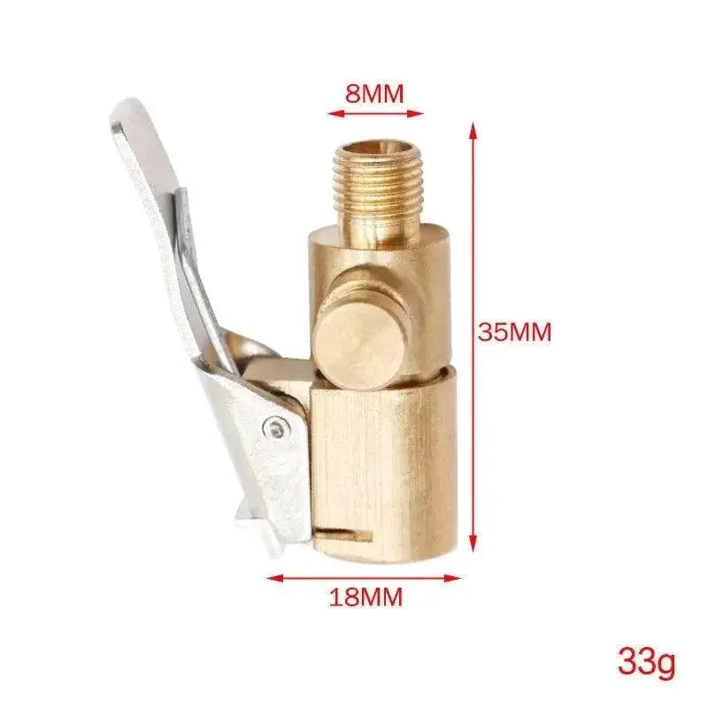Car Tire Inflator Pump Valve Connector Clip On Adapter Brass