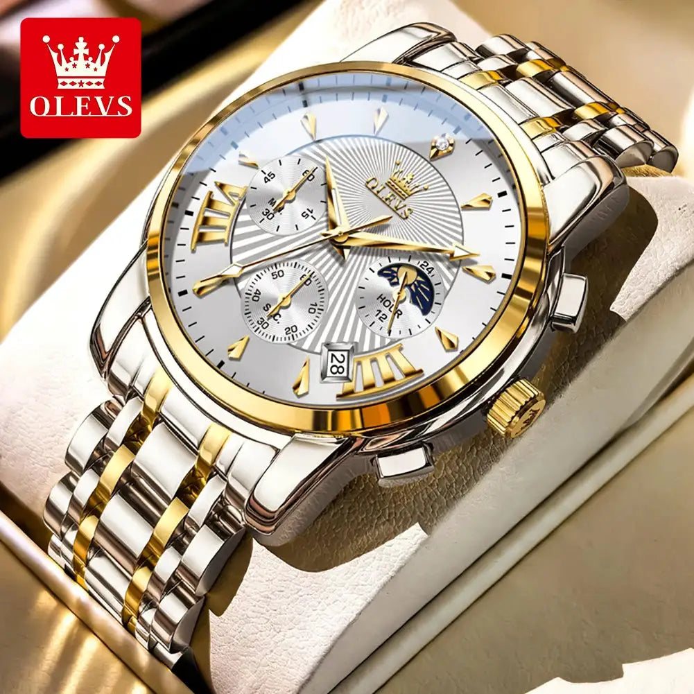 Olevs Mens Stainless Moon Phase Watch — product image 12