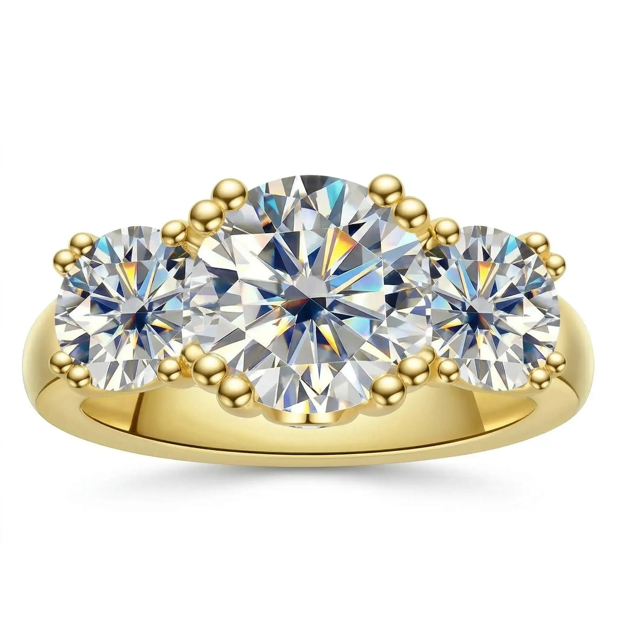 Moissanite Ring in Sterling Silver Three — product view 5