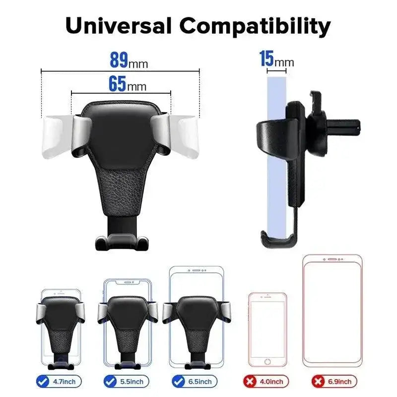 Gravity Air Vent Phone Holder Hands Free Mount Driving