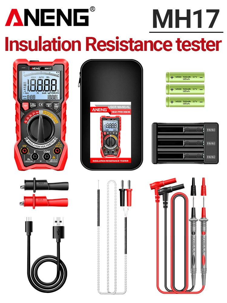 Insulation Resistance Digital Multimeter Rechargeable