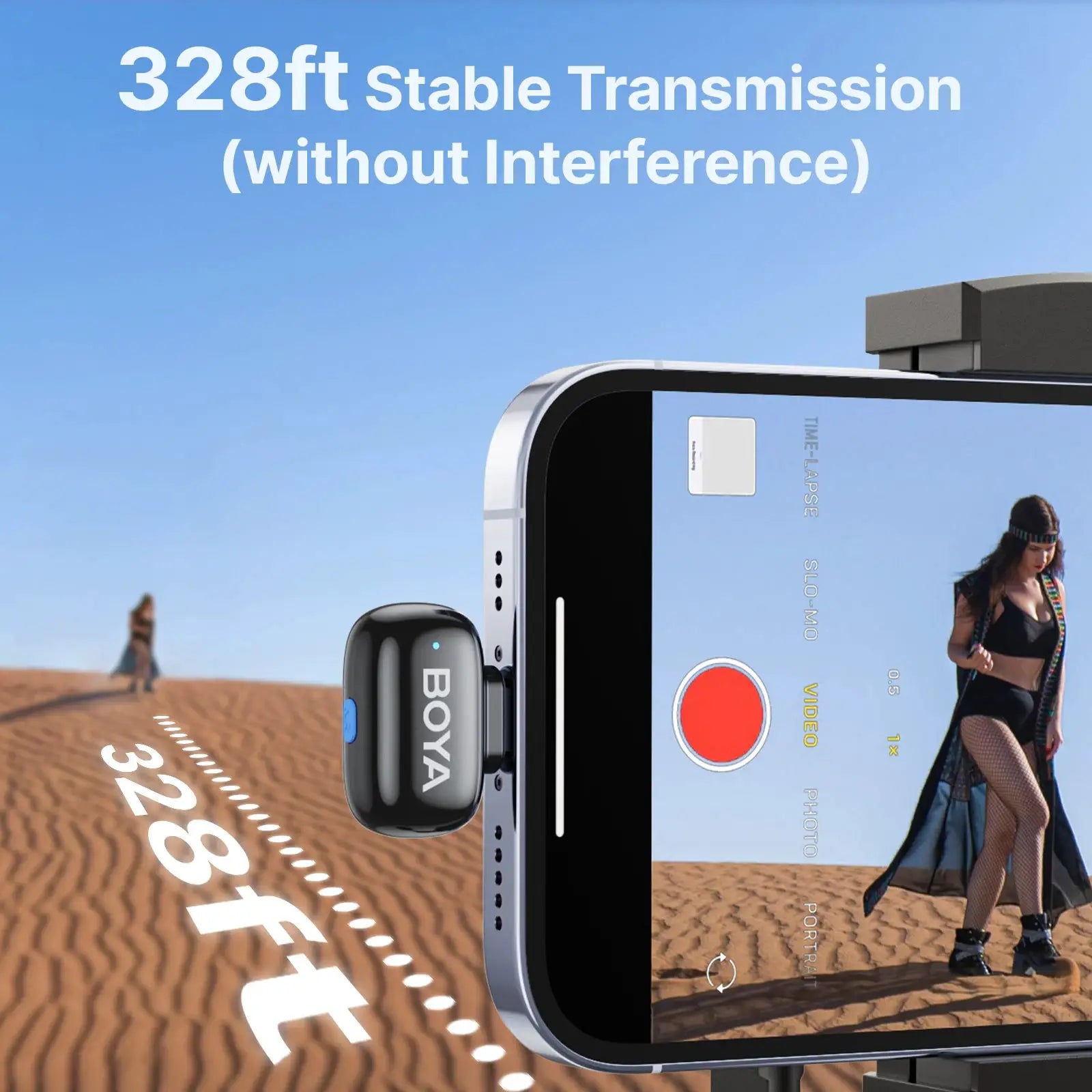 BOYA Mini 2 Wireless Lavalier Lapel Mini Microphone Noise Reduction for iPhone 6-17 USB-C Android SmartPhone PC Live Streaming