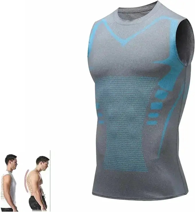 Mens Ionic Shaping Vest Ice Silk Slimming Body Shaper Top