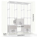 Freestanding Wardrobe Closet Dustproof Hanging Rods & Drawers