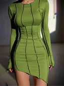 Elegant White Patchwork Dress Chic Summer Fashion Style