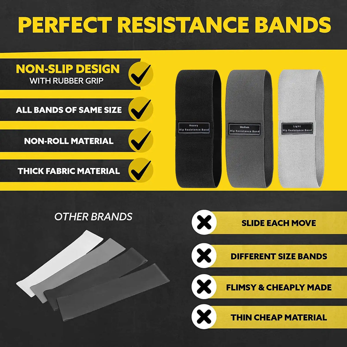 Fabric Resistance Booty Bands For Glute And Thigh Workouts - product image 2