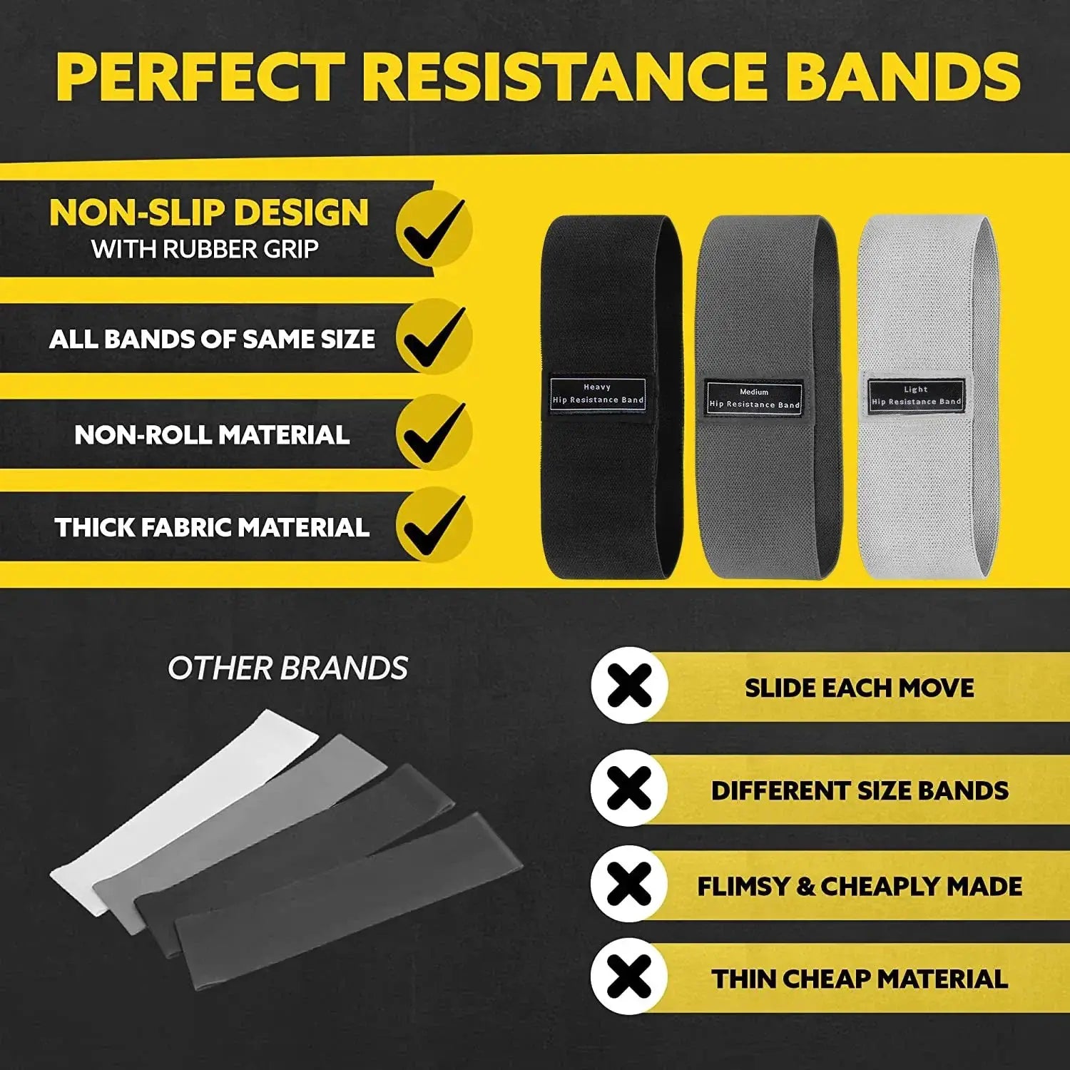 Fabric Resistance Bands Set For Glutes And Thighs Workout