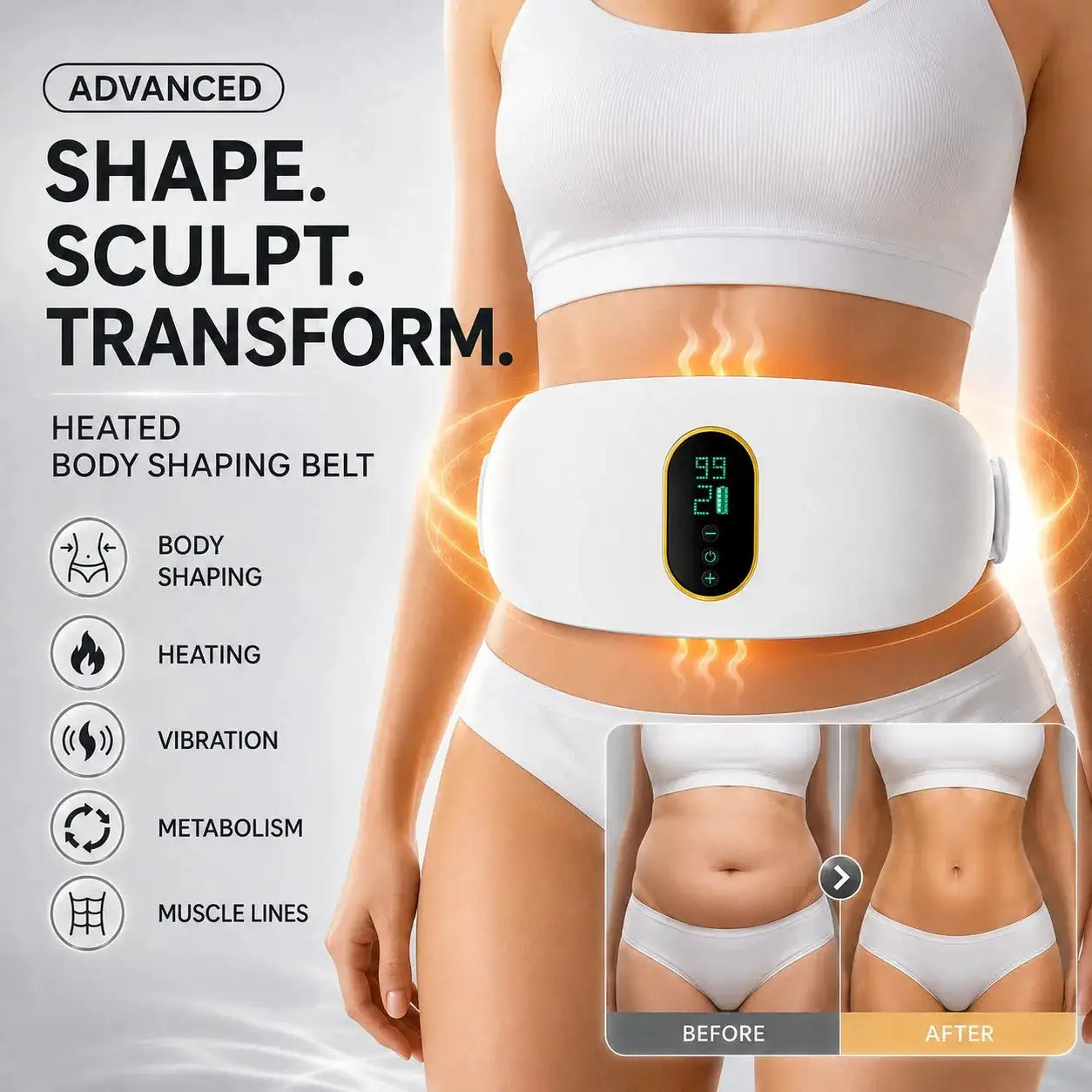 Slimming Machine for Women, Electric Abdominal Fat Burner, Anti-Cellulite Massage Belt, Body Shaping & Belly Fat Removal