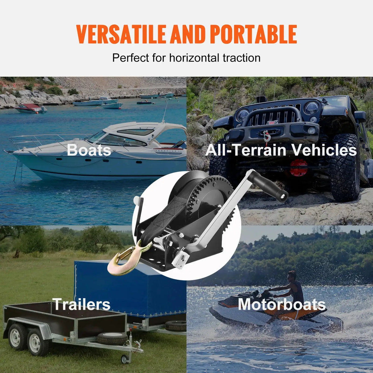 Manual Boat Trailer Winch With Ratchet — product view 6