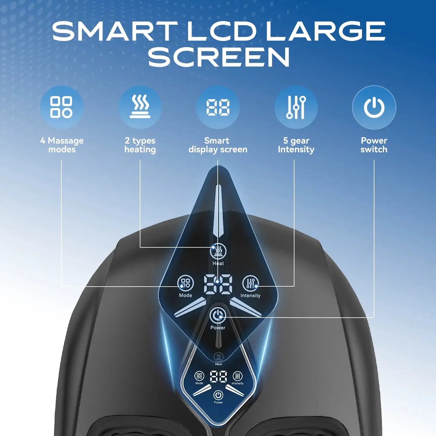 Electric Foot Massager with Heat Airbag Compression Relief for Tired Muscles Plantar Deep Kneading Shiatsu Feet Massage Machine