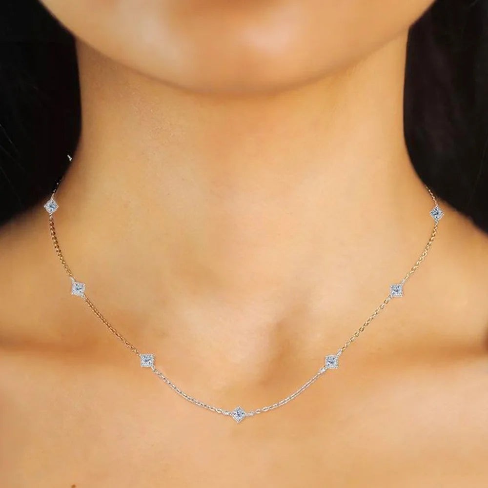 Moissanite Pendant Necklace in Sterling Silver Cbtb CB026 — product view 5