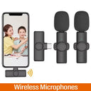 Dual Wireless Lavalier Lapel Microphone