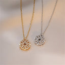 Fashion Retro Lucky Four Leaf Clover Necklace Gift for Women