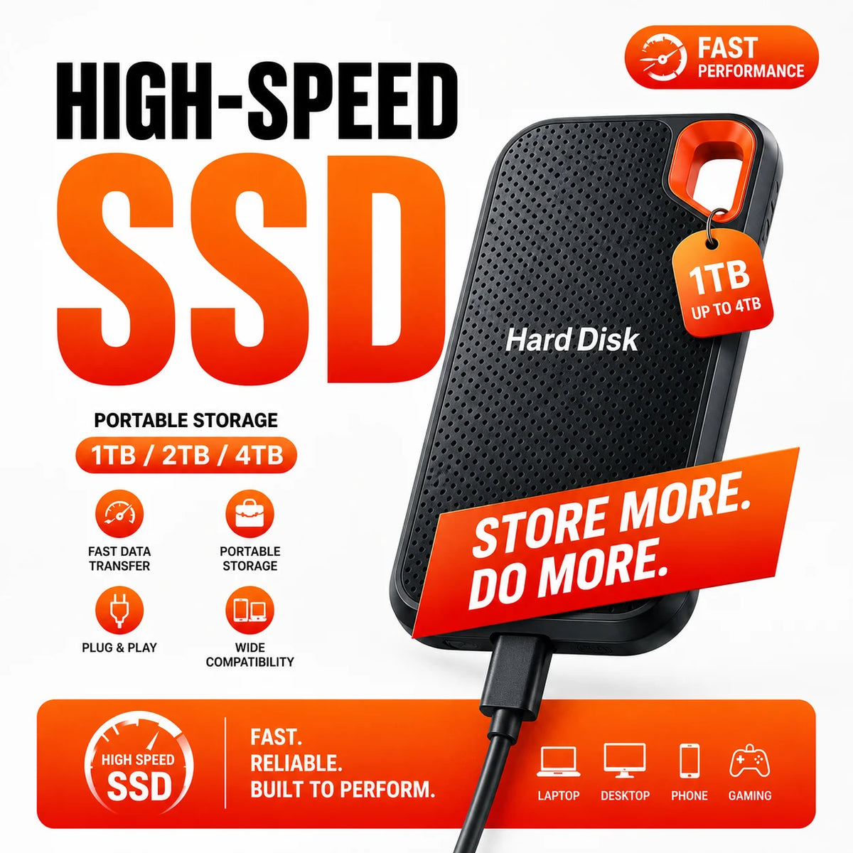 Computer Data External SSD Drive